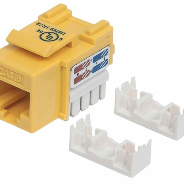 Cat6 Keystone Jack UTP, Yellow, Punch down