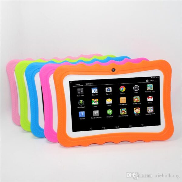 7 inch AllWinner A33 Q88pro Children Tablet PC Android 4 4 512MB+8G Quad core crash proof gift colorful kids tablets